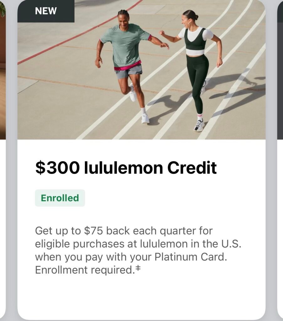 American Express Platinum Lululemon Credit