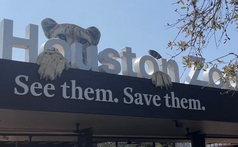 The entrance to the Houston Zoo