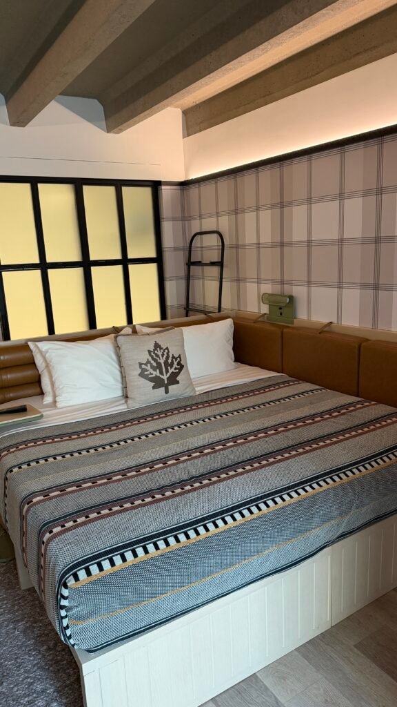 Queen room at Moxy Banff. Moxy Hotel Banff, Alberta Canada.