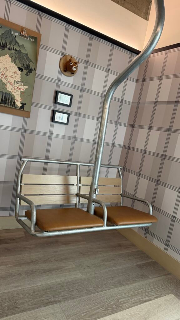 ski lift seat at Moxy Banff