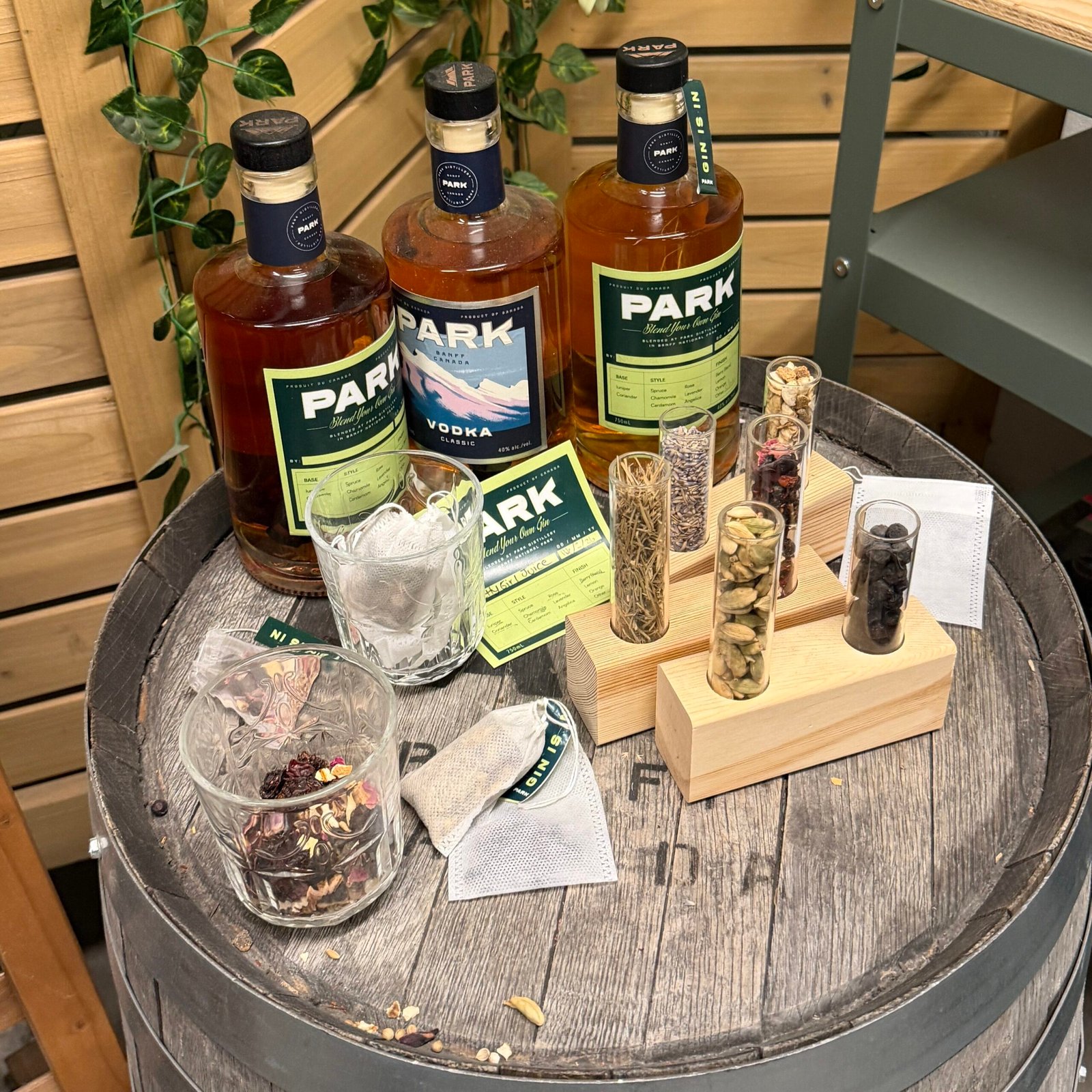 Display at Park Distillery tour Banff