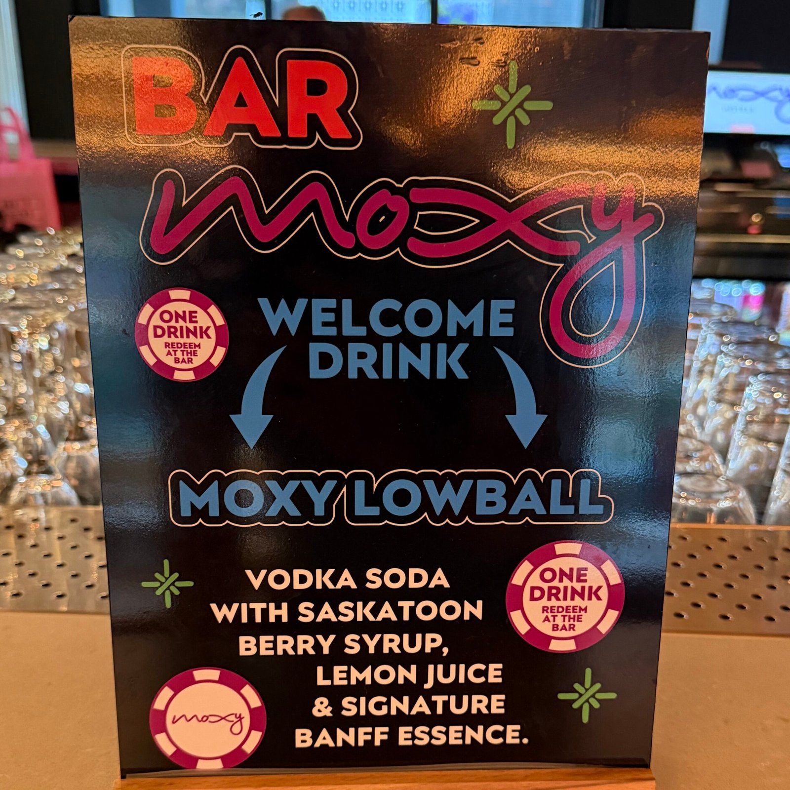 Moxy Banff welcome drink